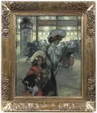 Viktor Stretti, Graben in Vienna, 1905, Oil on cardboard