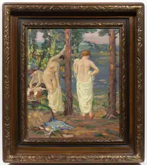 Karel Špillar, Bathing, Around 1910, Oil on canvas