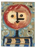 Enrico Baj, Testa-segnale (Head-signal), 1959, Oil, collage, and decorative trimming on fabric