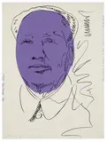Mao by Andy Warhol, 1974, Screenprint on wallpaper, sold May 2019