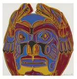 Northwest Coast Mask (from Cowboys and Indians) by Andy Warhol, 1986, Color screenprint on Lenox Museum Board, sold May 2019