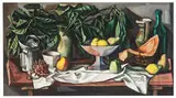 Francis de Erdely, Still Life with Melon and Fruit Bowl