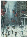Guy Wiggins, Street Scene, Oil on canvas
