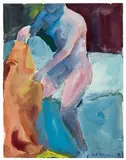 Paul Wonner, Untitled (Woman Dressing), Watercolor, gouache, and graphite on paper