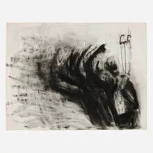 Susan Rothenberg, Untitled (Mondrian Throwing His Glasses), 1985, charcoal on Somerset