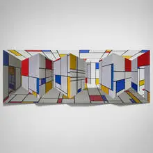 Patrick Hughes, Over All, 2000, oil on board construction
