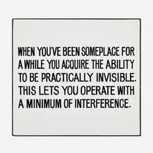 Jenny Holzer, Untitled (from the Living Series: When You've Been Someplace), 1980-82, enamel on metal