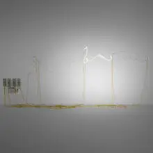 Untitled (paul writing my name, no. 2) by Rirkrit Tiravanija, 2003, white neon, control unit, cables, neon holders, sold May 2024