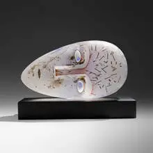 Bertil Vallien, Head Resting 4, 1997, sand-casted glass