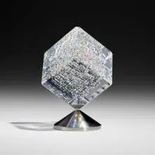Matrix IV by Jon Kuhn, 2003, ground, polished, and laminated glass, stainless steel, sold May 2024