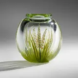 Mark Peiser, Forget Me Not paperweight vase, 1979, hand-blown and internally decorated glass