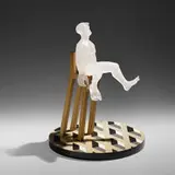 David Reekie, Venetian Floors IV, 1999, cast glass, wood