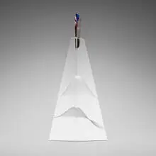 Fleur celeste 9002 by Ján Zoričák, 1989, cast, cut and polished glass, sold May 2024