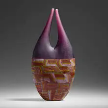 Bini (from the Africa series) by Davide Salvadore, 2002, hand-blown glass, partial battuto surface, sold May 2024