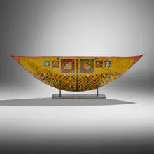 KéKé Cribbs, Ma Jolie, 1998, enameled glass tiles, brushed steel, wood, copper, gold leaf