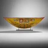 KéKé Cribbs, Ma Jolie, 1998, enameled glass tiles, brushed steel, wood, copper, gold leaf
