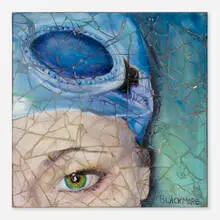 Cassandria Blackmore, One Eye Green, 2005, reverse-painted glass