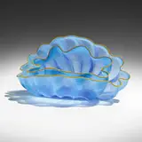 Dale Chihuly, Larkspur Blue Seaform Set with Gold Lip Wraps