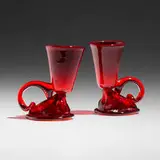 Bob Naess, Nose cups, pair, c. 1980, hand-blown glass