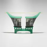 Mary van Cline, The Distant Winds of Time, 1999, cast glass, pâte de verre, optical crystal, photosensitive glass, stone
