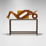 Rick Beck, In Repose, 2005, cast glass, steel