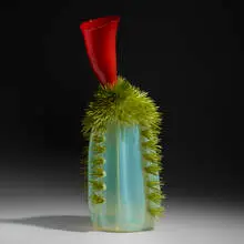 Flo Perkins, Trumpet, 1986, hand-blown glass, glass threads