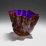 Cobalt Blue Macchia with Geranium Lip Wrap by Dale Chihuly, 1993, hand-blown glass, sold May 2024