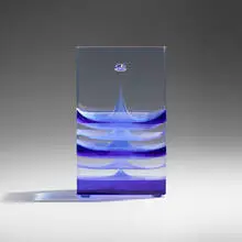 Steven Weinberg, Totem Azur #07, c. 1993, cast and polished optical glass with controlled air bubble