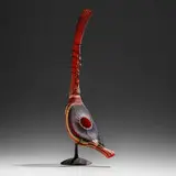 Davide Salvadore, Spingarpa, 2006, hand-blown glass, inciso and battuto surface, leather string, patinated metal