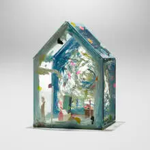 Therman Statom, House, c. 1975, painted glass, found objects