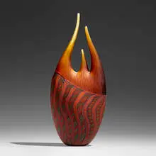 Davide Salvadore, Large vessel (from the Ancella series), 2005, hand-blown glass, partial battuto and inciso surface