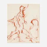 Mercedes Matter, Abstract Figure, conté on paper