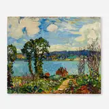 Hayley Lever, New York River Landscape, oil on board