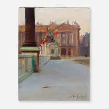 Hubert-Denis Etcheverry, Untitled (View of Hôtel de la Marine, Paris), oil on canvas
