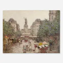Luther Van Gorder, The Flower Vendors, oil on canvas