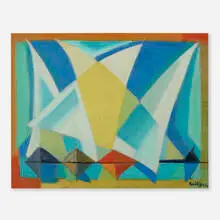 Seif Wanly, Les Bateaux de Nile, 1954, oil on board