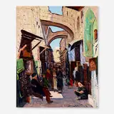 Ludwig Blum, David Street, Old City, Jerusalem, oil on canvas