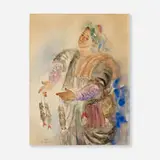Arab Fisherman by Reuven Rubin, watercolor on paper, sold May 2024