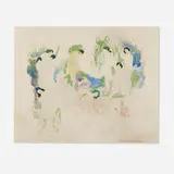Arthur Bowen Davies, Recurrence, 1921, lithograph in colors with hand-additions