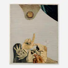 Ivan Tabaković, Deliberation, mixed media collage on paper