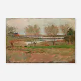Theodore Robinson, A French Landscape, oil on canvas