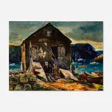Andrew Winter, Fish House, Monhegan, oil on canvas board