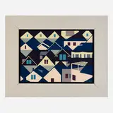 Richard Peter Hoffman, Roof Patterns, 1953, watercolor on paper in artist's frame