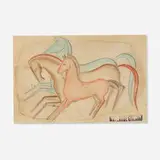Waylande Gregory, Art Deco Horses, c. 1935, graphite and crayon on paper