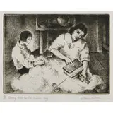 Gene Kloss, Carding Wool the Old Spanish Way, 1985
