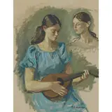 Nicolai Cikovsky, Study — Woman with Mandolin