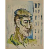 David Burliuk, Merchant — Man in a Cap, 1932