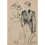 Rudolf Bauer, Man and Woman Strolling