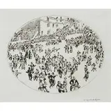 Muirhead Bone, Dancing on The Apostle's Day, Santiago de Compostela, 1930