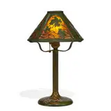 Heintz Art Metal Shop, table lamp with grape vine decorated shade